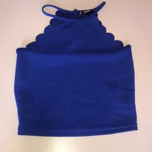 royal blue shein crop top